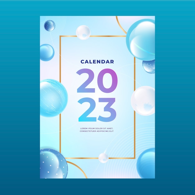 Vetor grátis ilustração realista da capa do calendário 2023