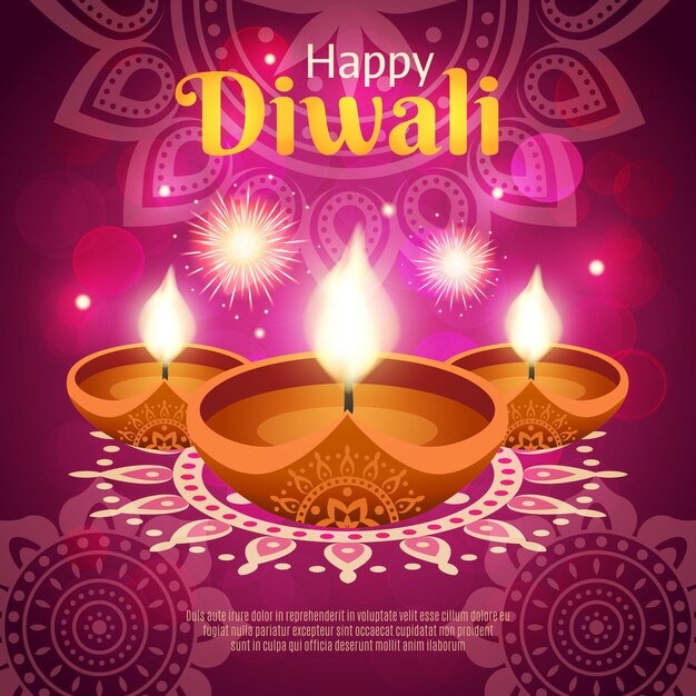 Ilustração realista de Diwali