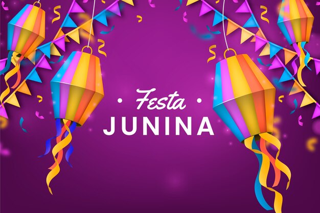 Ilustração realista de festa junina