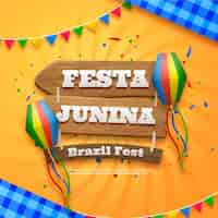 Vetor grátis ilustração realista de festa junina