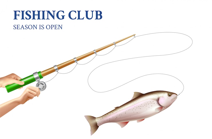 Vetor grátis ilustração realista de pesca de truta