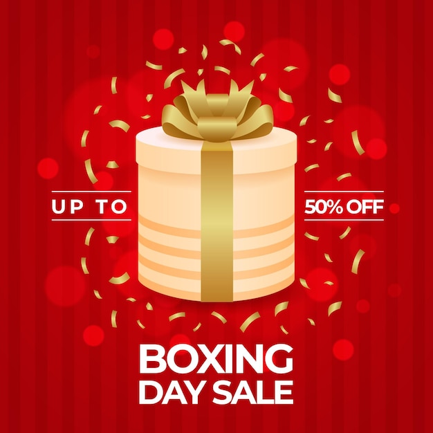 Ilustração realista de venda de boxing day