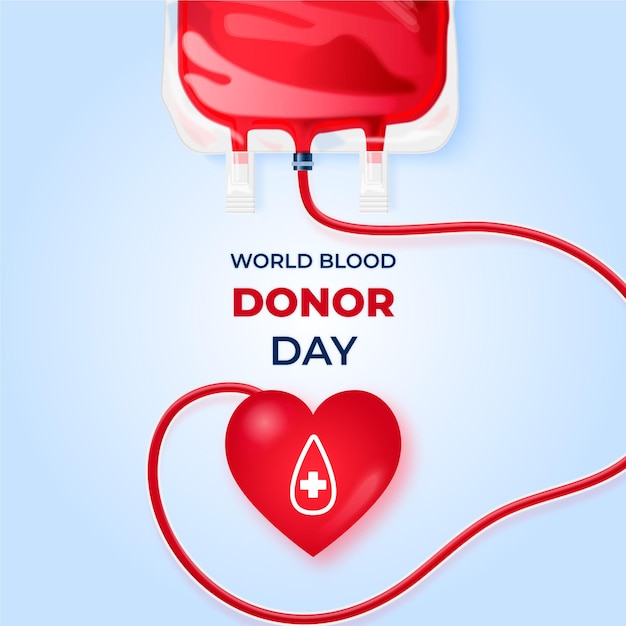 Vetor grátis ilustração realista do dia do doador de sangue mundial