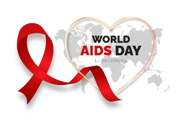 Vetor grátis ilustração realista do dia mundial da aids