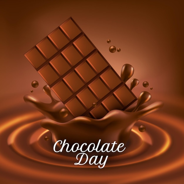 Ilustração realista do dia mundial do chocolate
