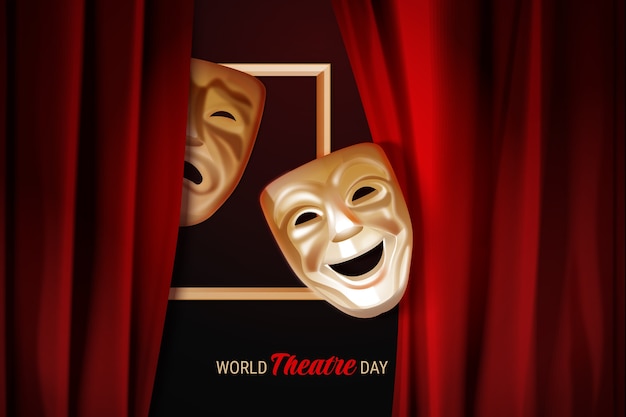 Ilustração realista do dia mundial do teatro