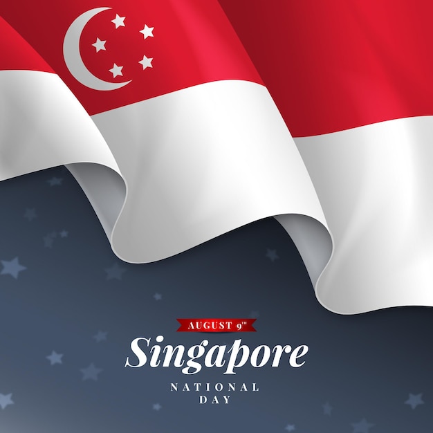 Ilustração realista do dia nacional de Singapura