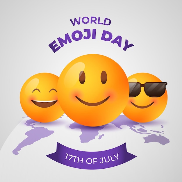 Ilustração realista do emoji dia do mundo 3d