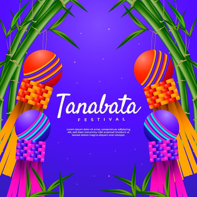 Ilustração realista do festival tanabata