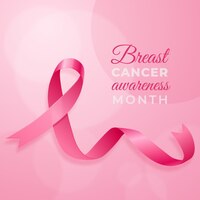 Ilustração realista do mês de conscientização do câncer de mama