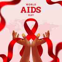 Vetor grátis ilustração realista para conscientização do dia mundial da aids