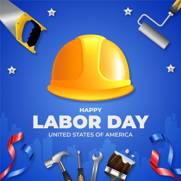 Ilustração realista para nós celebração do dia do trabalho