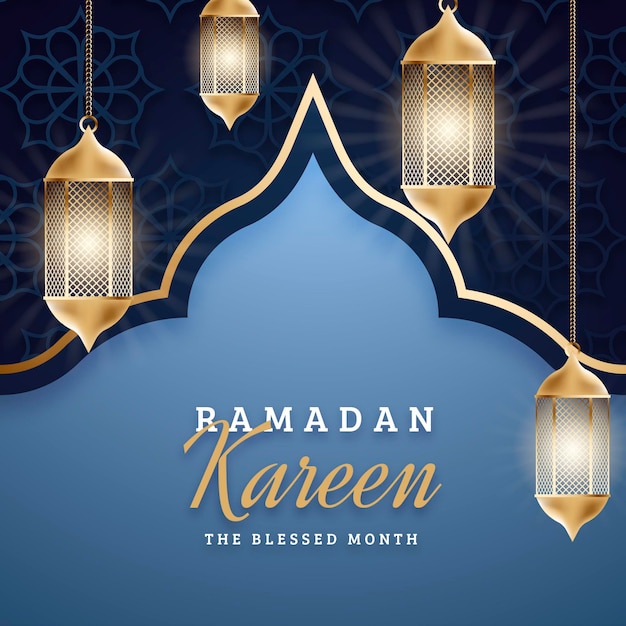 Vetor grátis ilustração realista ramadan kareem