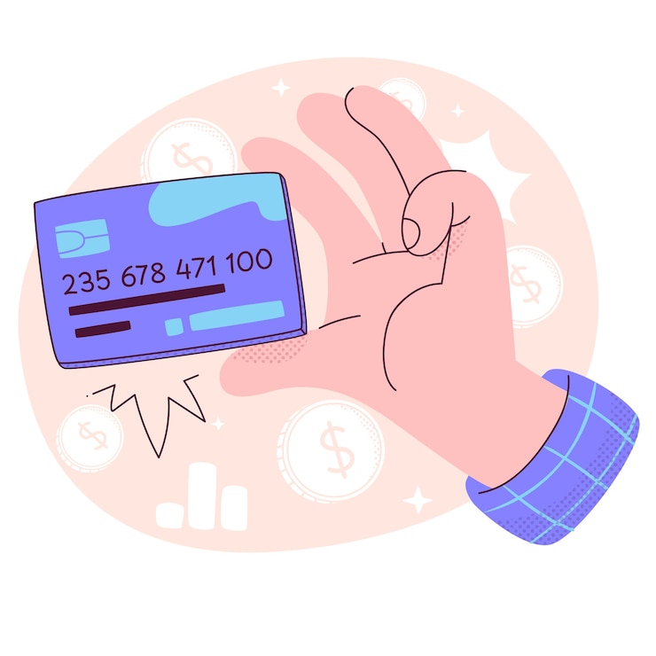 Vetor grátis ilustração simples do conceito de cartão de crédito