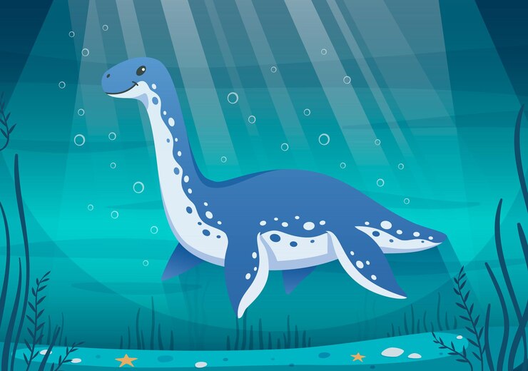 Vetor grátis ilustração subaquática de dinossauros