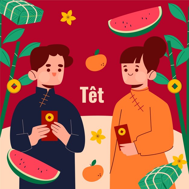Ilustração tet plana
