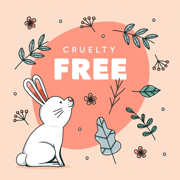 Ilustração vegana e livre de crueldade desenhada à mão