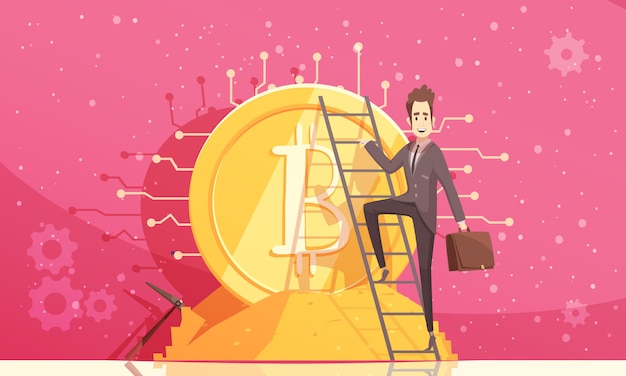 Vetor grátis ilustração vetorial bitcoin