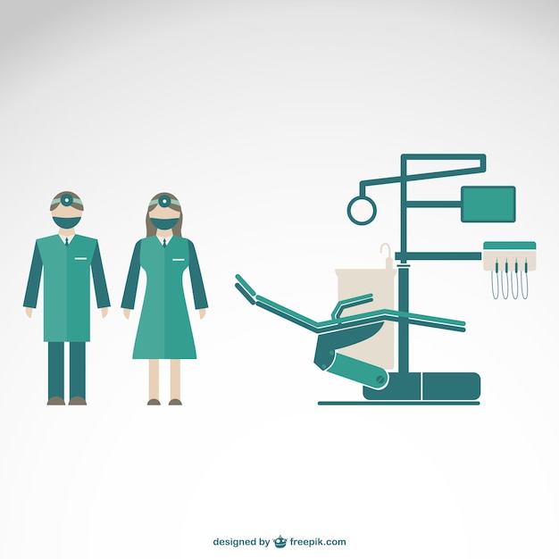 Ilustração vetorial clínica dentista