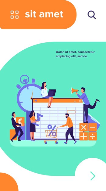 Ilustração vetorial de aplicativo de contabilidade