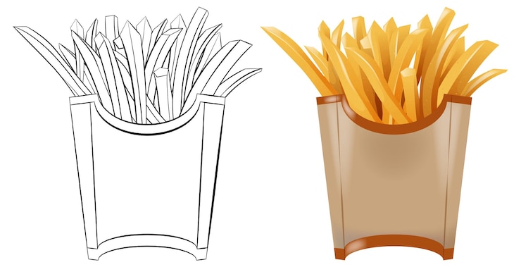 Vetor grátis ilustração vetorial de batatas fritas crocantes