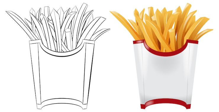 Vetor grátis ilustração vetorial de batatas fritas crocantes