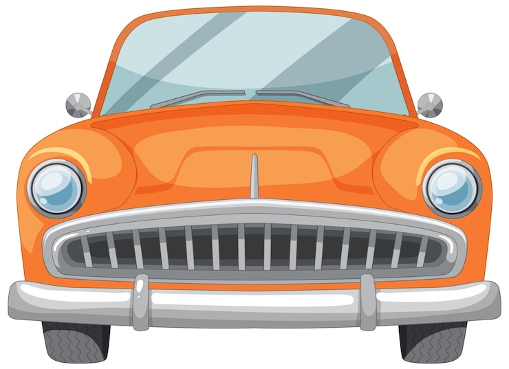 Vetor grátis ilustração vetorial de carro clássico laranja