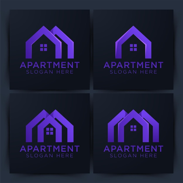 Ilustração vetorial de coleção de logotipo de apartamento em casa