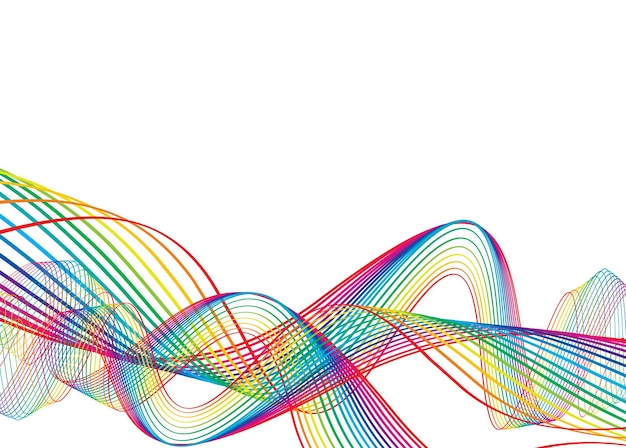 Ilustração vetorial de composição de fundo de linhas de onda abstrata