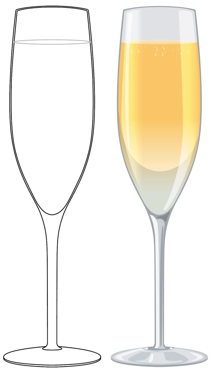 Vetor grátis ilustração vetorial de copos de champanhe elegantes