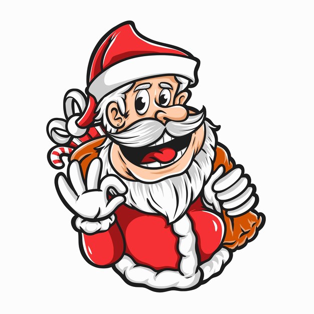 ilustração vetorial de desenhos animados de papai noel