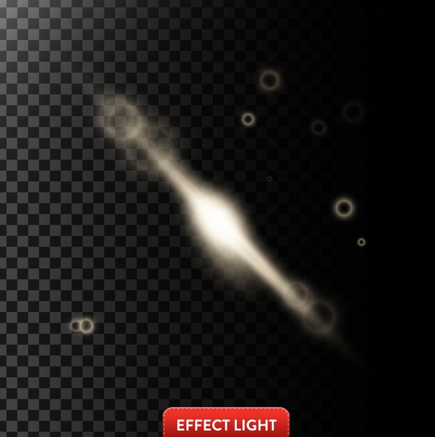 Vetor grátis ilustração vetorial de um efeito de luz brilhante branco com alargamentos de lentes