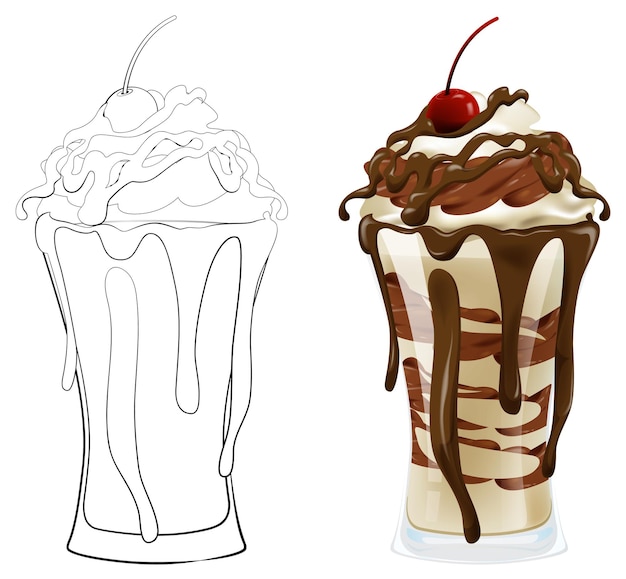 Ilustração vetorial de um milkshake delicioso