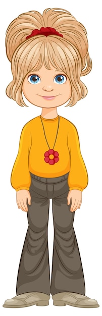 Ilustração vetorial de uma jovem alegre
