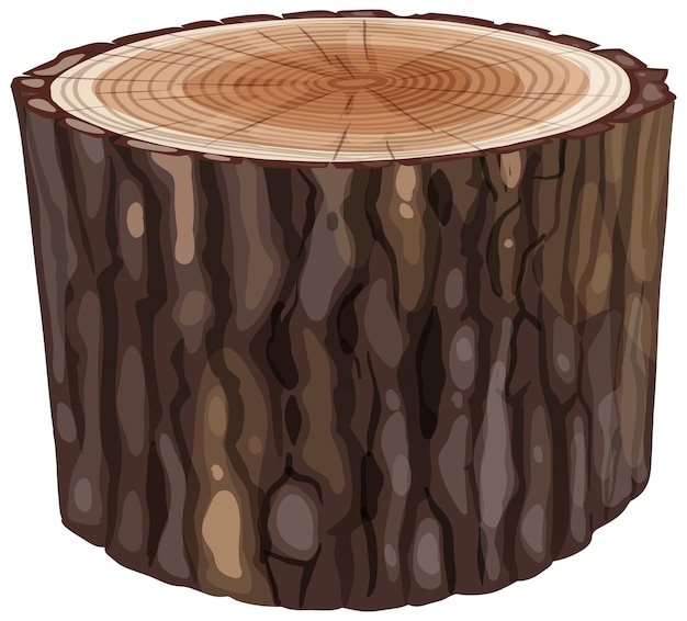 Ilustração vetorial detalhada do tronco da árvore