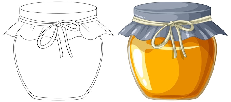 Vetor grátis ilustração vetorial do frasco de mel