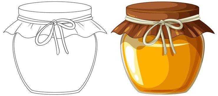 Vetor grátis ilustração vetorial do frasco de mel