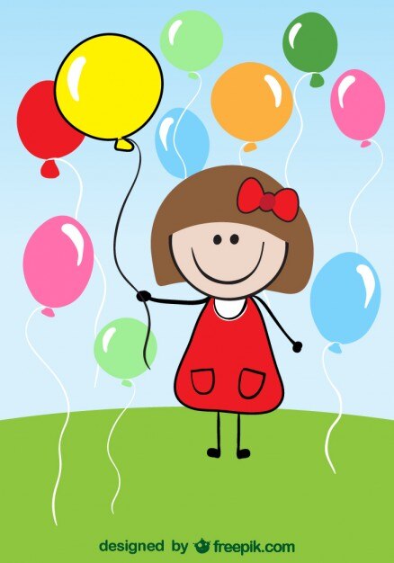 Ilustração vetorial menina dos desenhos animados