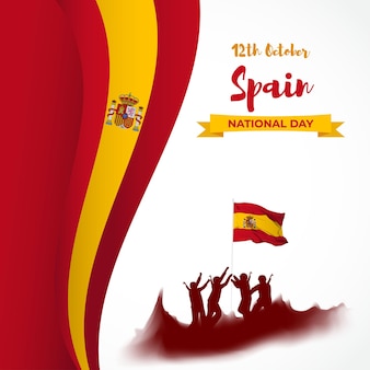 Ilustração vetorial para o dia nacional da espanha - 12 de outubro