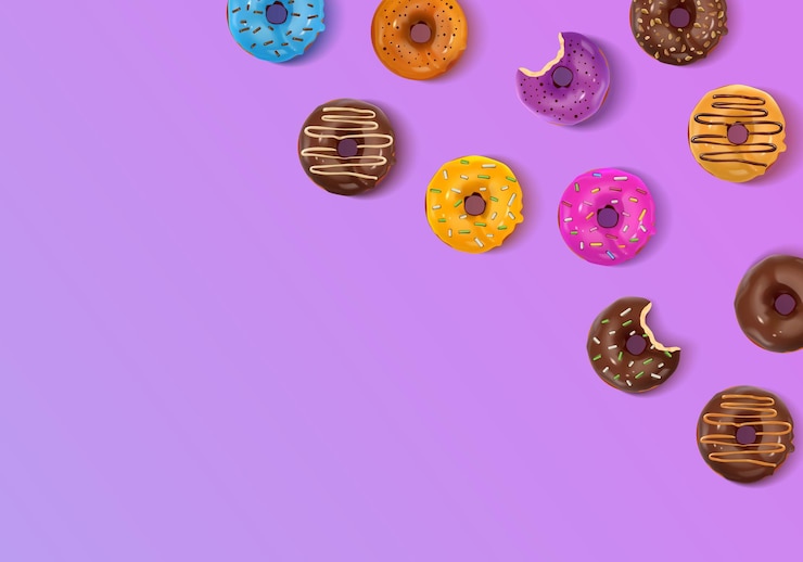 Vetor grátis ilustração vetorial realista de rosquinhas