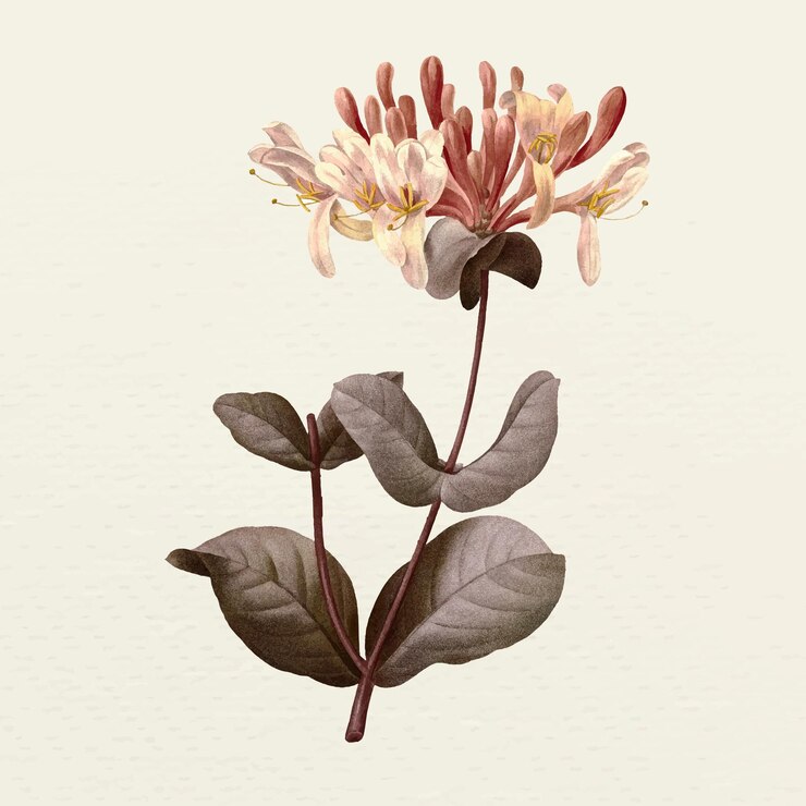 Vetor grátis ilustração vintage da flor da madressilva, remixada de obras de arte de domínio público