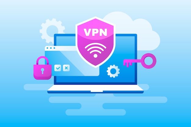 Vetor grátis ilustração vpn colorida gradiente