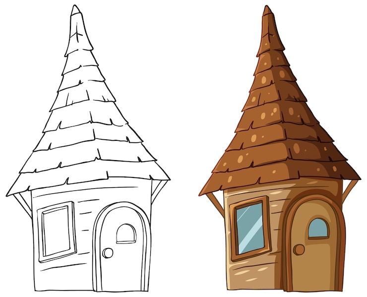 Vetor grátis ilustrações caprichosas de torre de conto de fadas