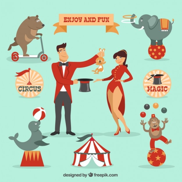 Vetor grátis ilustrações de circo