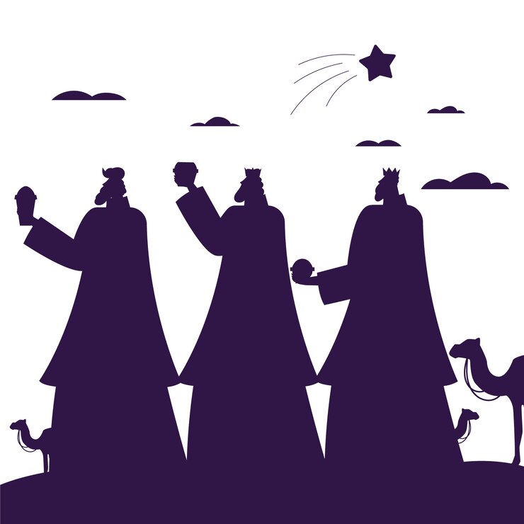 Vetor grátis ilustrações de silhueta plana reyes magos
