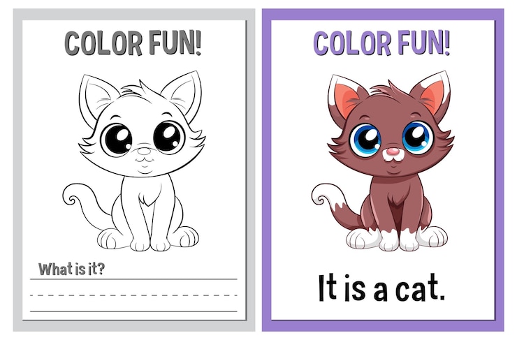 Vetor grátis ilustrações divertidas de gatos coloridos