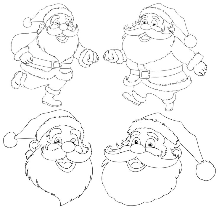 Vetor grátis ilustrações vetoriais festivas de papai noel