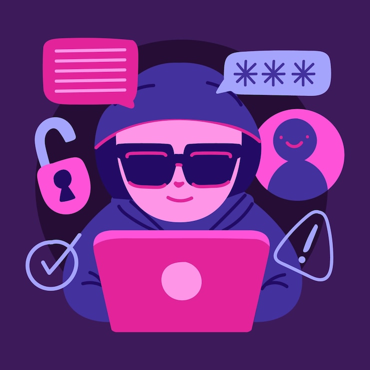 Vetor grátis ilustrado o conceito de atividade hacker