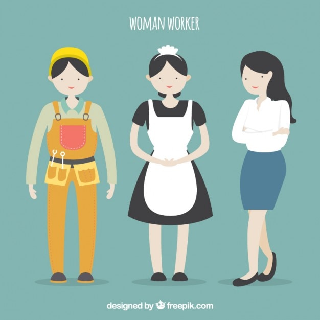 Vetor grátis ilustrado trabalhador mulheres