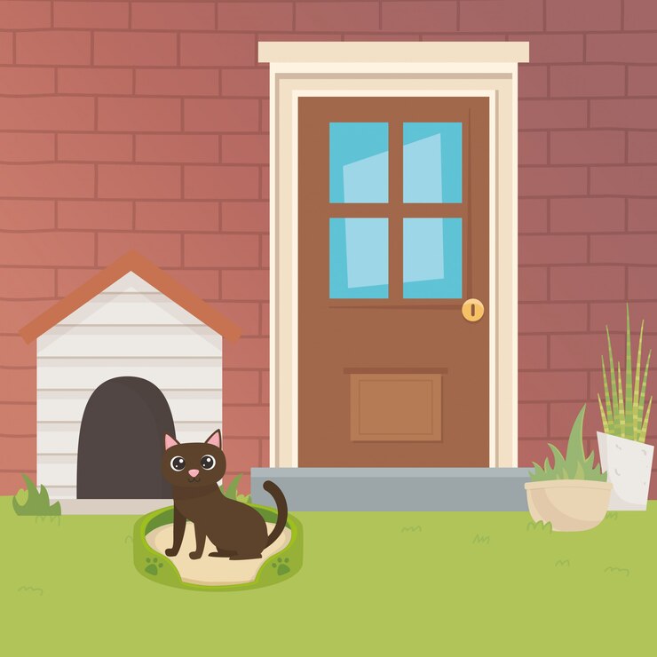 Vetor grátis ilustrador de vetor de desenho de gato dos desenhos animados